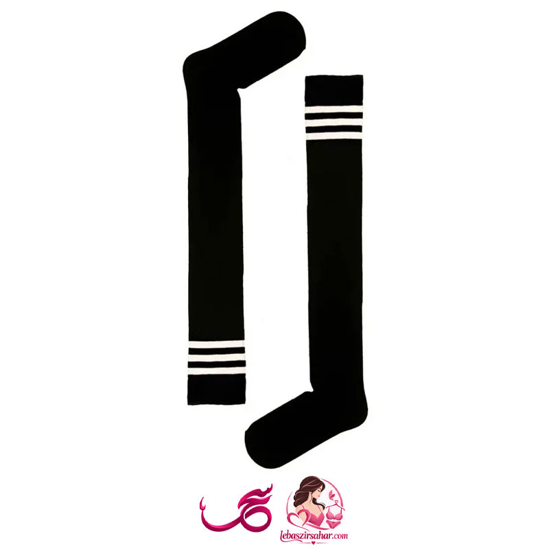 231 جوراب زنانه مدل بالای زانو طرح سه خط