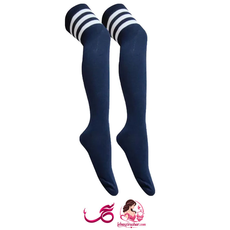 309 جوراب ساق بلند زنانه مدل بالا زانو سه خط کد SO
