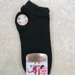 جوراب زنانه مشکی نخی فاق کوتات طرح ساده